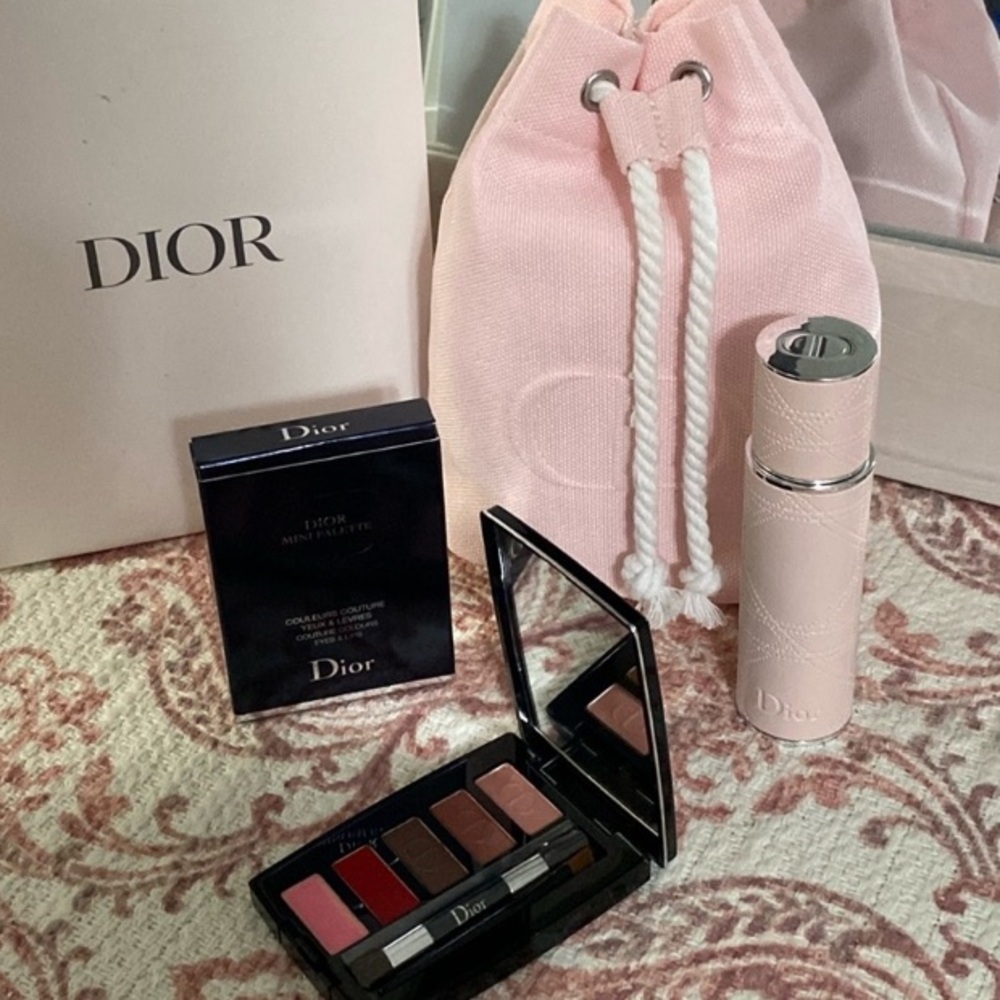 Dior Pink String Pouch Beauty Bundle